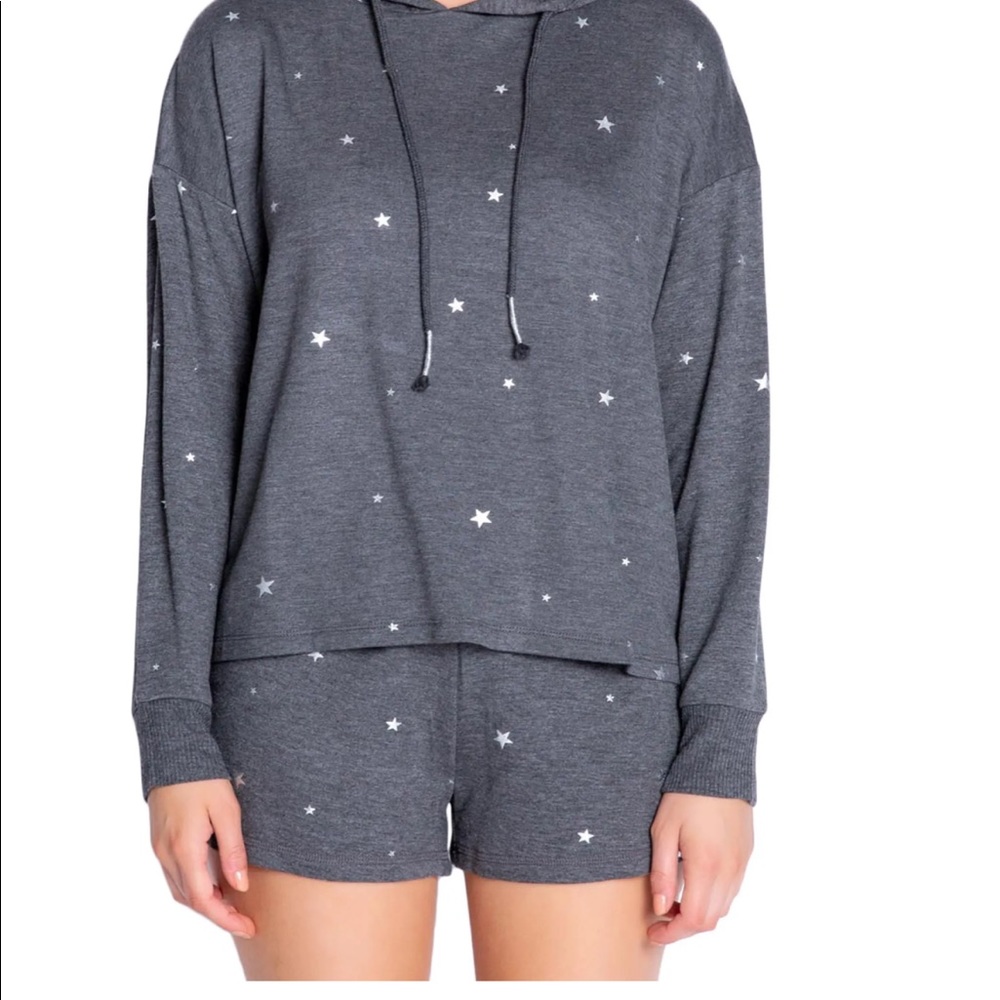 PJ Salvage Fleece Star Hoodie Sz M
